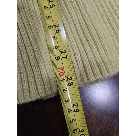 Vintage y2k American Eagle Outfitters Yellow Butter Cable Knit Sweater M Deep V - Picture 9 of 9